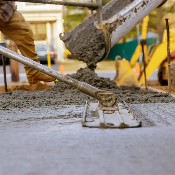 Smoothing concrete with a metal tool